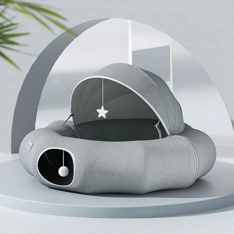 Detachable Cat Tunnel Interactive Donut Nest